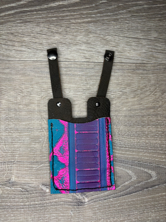 Boot Wallet - Rio Navajo purple columns on Brown