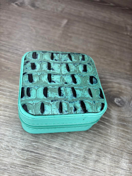 jewelry box with turquoise gator