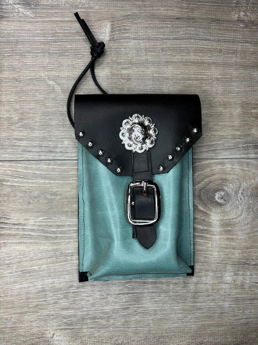 Saddle pouch - seafoam green