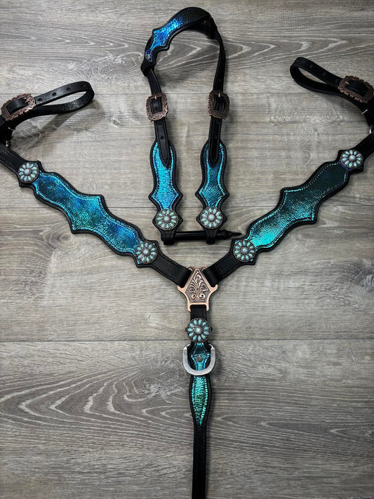 Transition headstall and breastcollar set