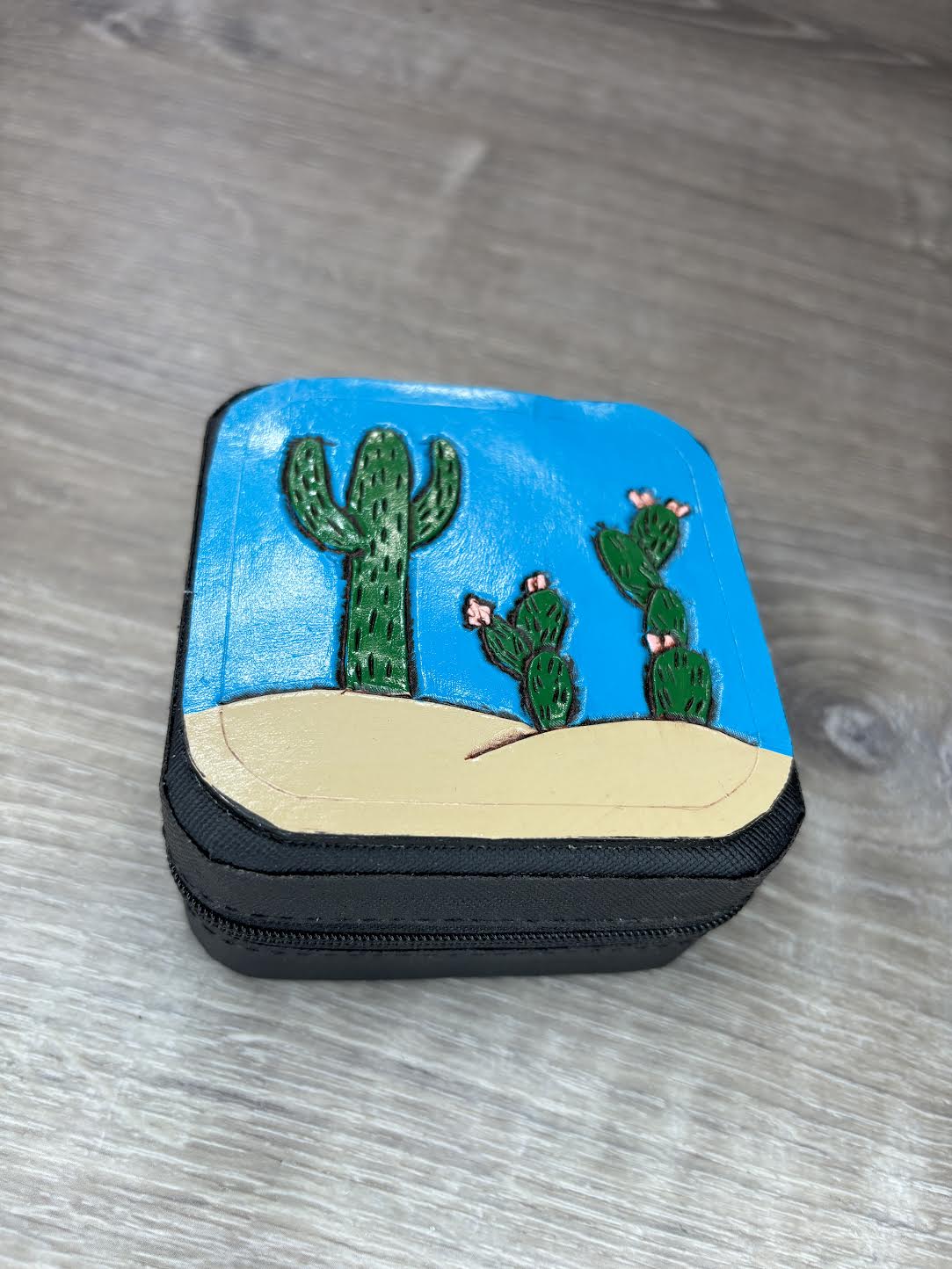 Jewelry Box - tooled cactus