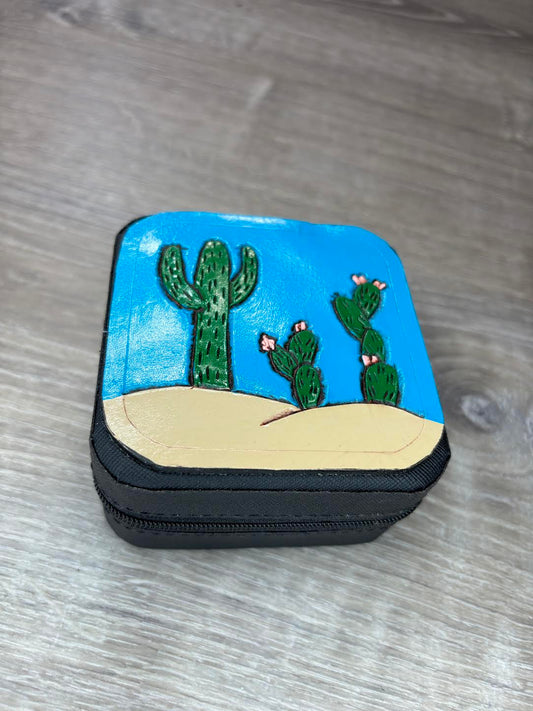 Jewelry Box - tooled cactus