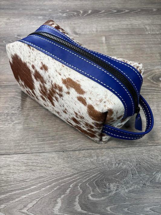 Travel Bag brown and white hair on hide