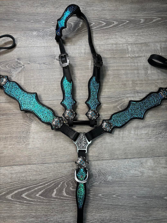 Shattered transition headstall and breastcollar set