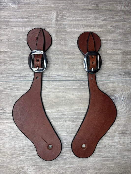 Set of Woman's spur straps - curved - brown
