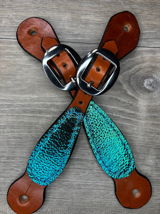 Set of Woman's spur straps - straight - transition hide