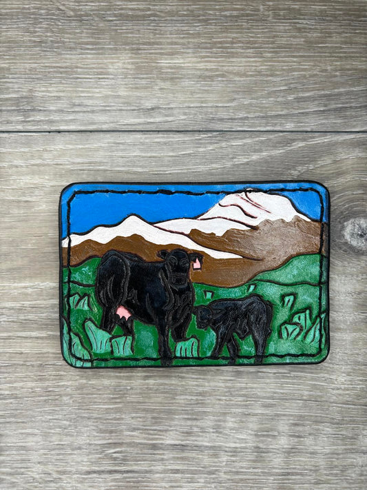 Minimalist Wallet - Tooled cow