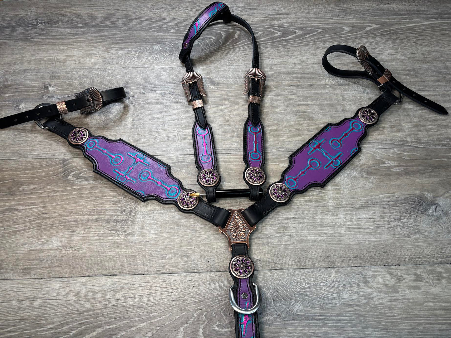 Bits headstall and breastcollar set