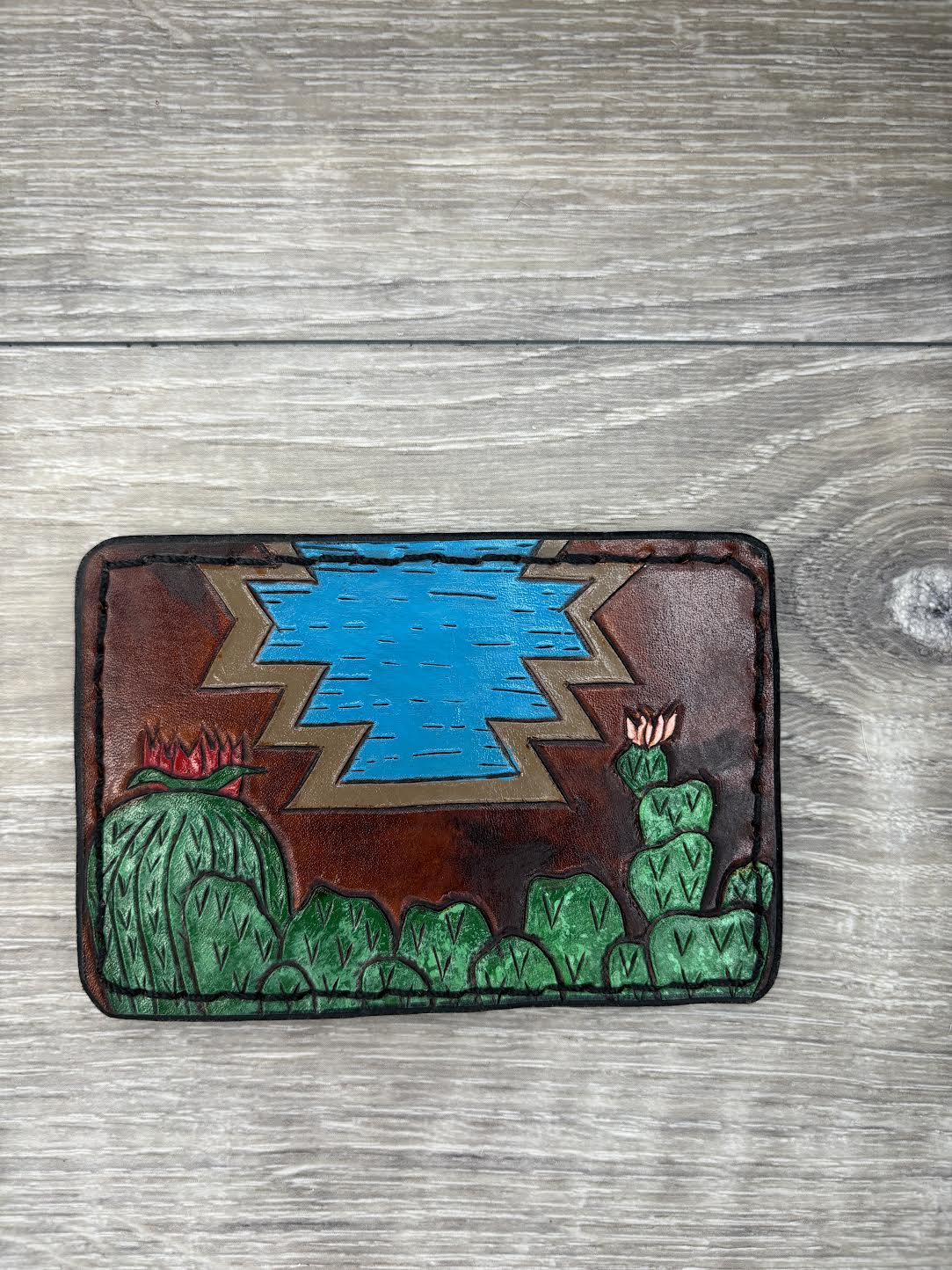 Minimalist Wallet - Tooled cactus