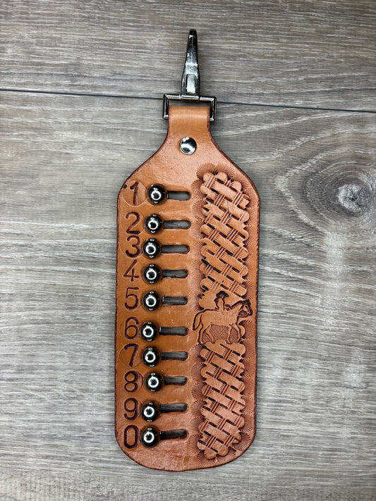 Cow counter with basket weave and horse