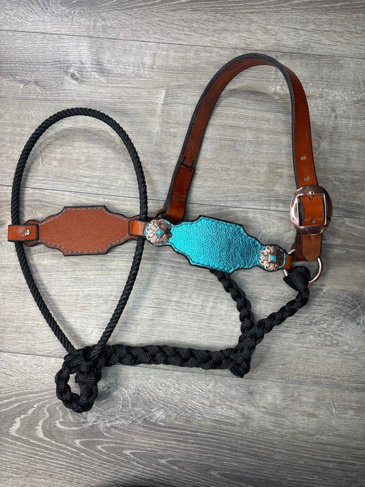 Lariat hybrid halter turquoise pebble