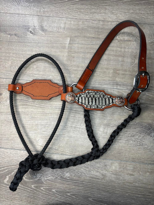 Lariat hybrid halter silver alligator