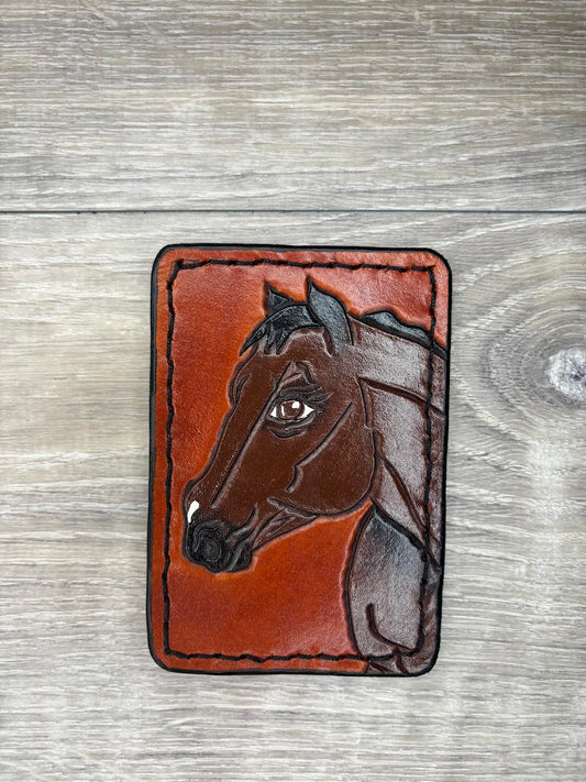 Minimalist Wallet - Tooled Bay Horse