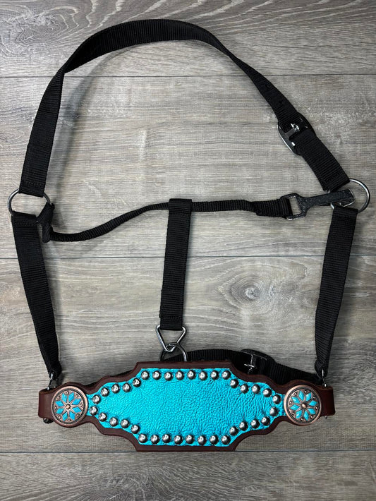 Premier pebble grain turquoise bronc halter