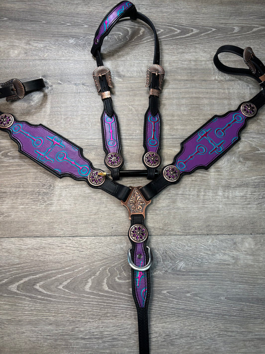 Bits headstall and breastcollar set