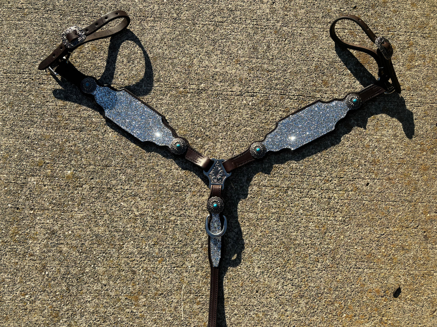 Premier silver glitter headstall and breast collar set