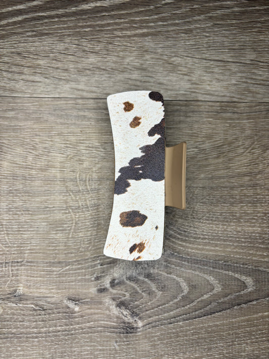 Claw Clip Printed Cowhide