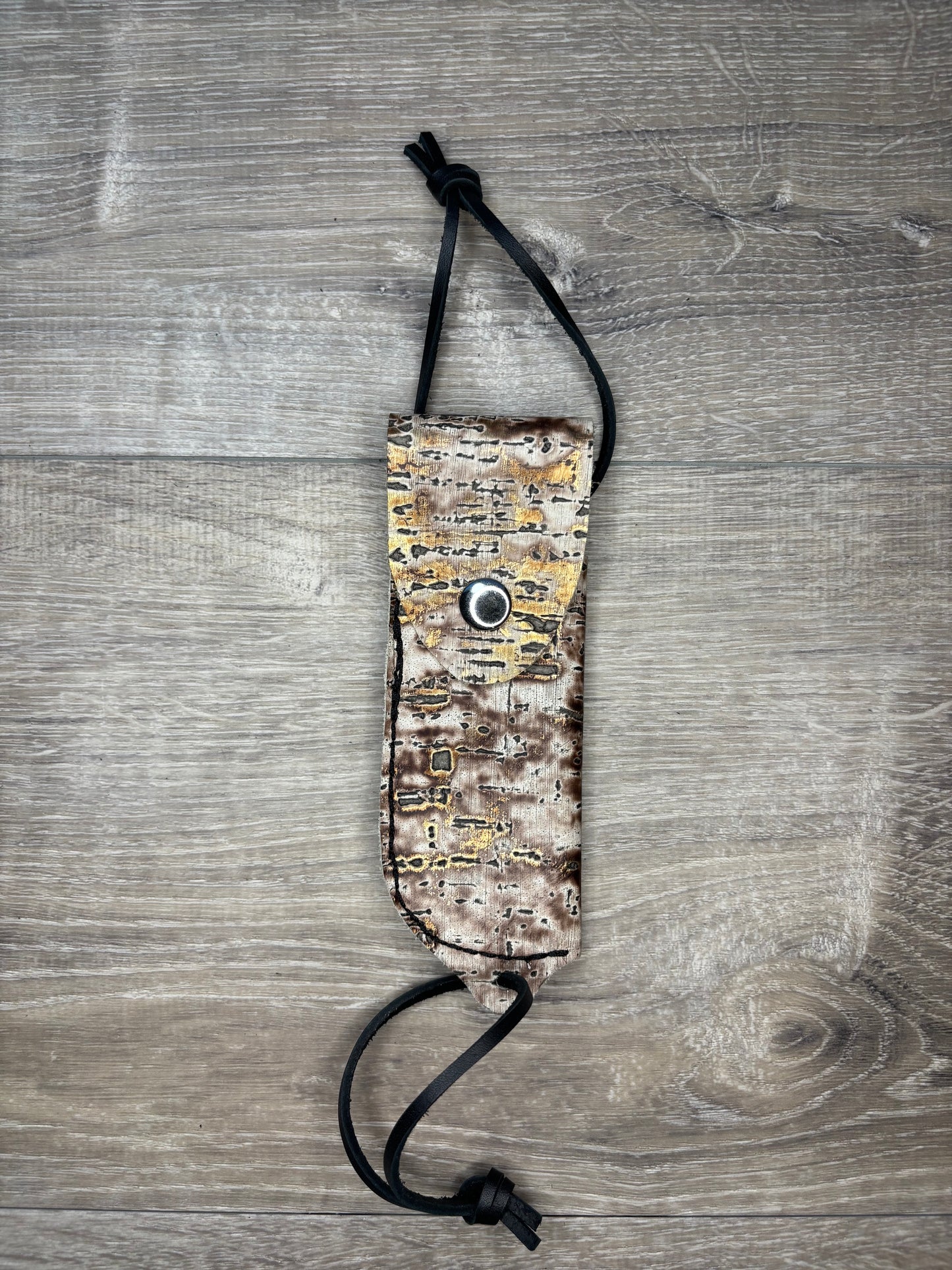 Hoof pick holder - brown and gold driftwood