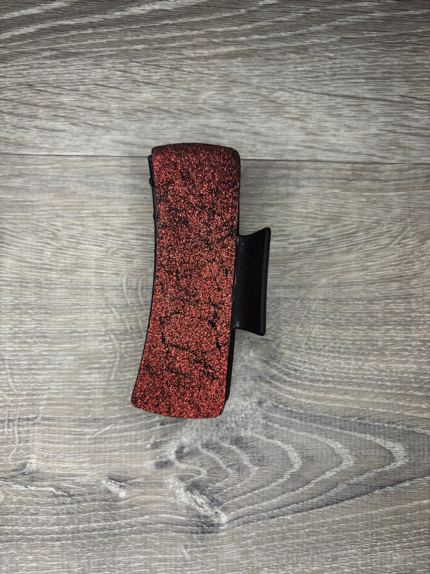 Claw Clip Red Crackle