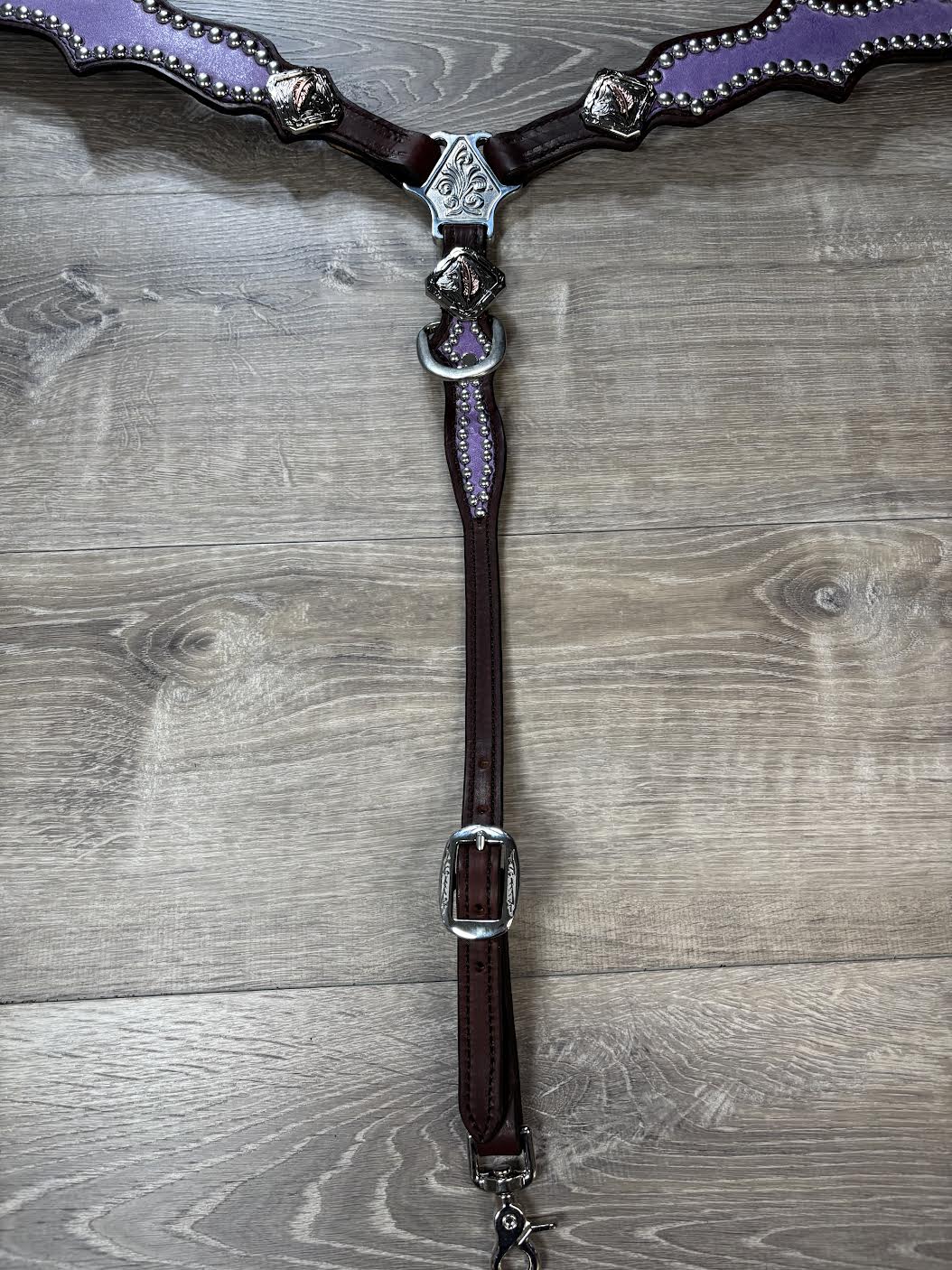 Lavender headstall and breastcollar set