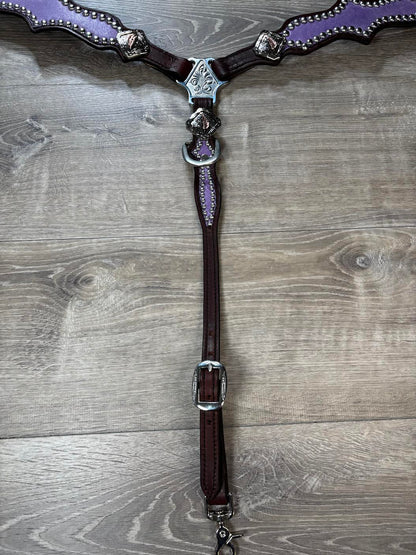 Lavender headstall and breastcollar set