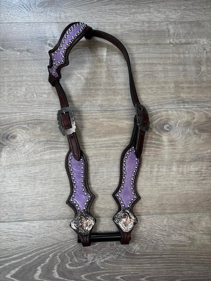 Lavender headstall and breastcollar set
