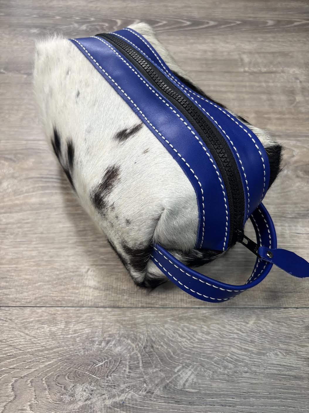 Travel Bag black and white hair on hide