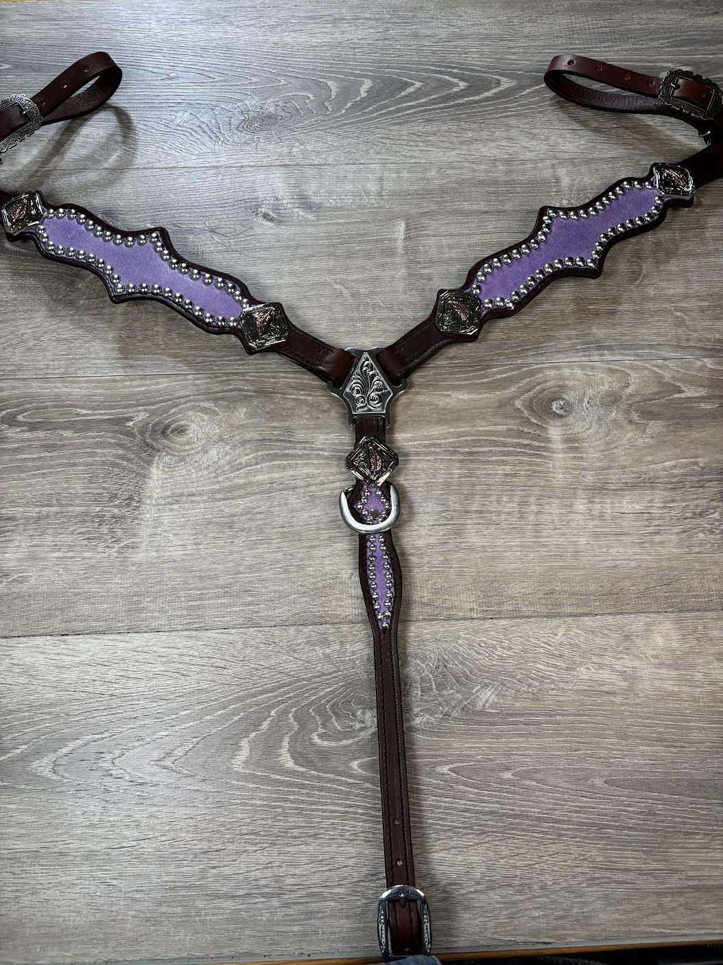 Lavender headstall and breastcollar set