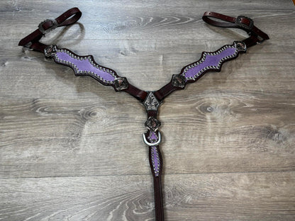 Lavender headstall and breastcollar set