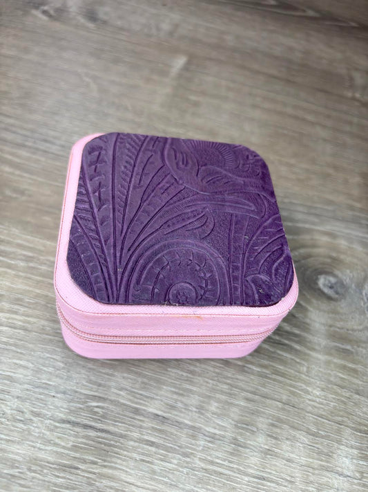 Jewelry box with purple tooled