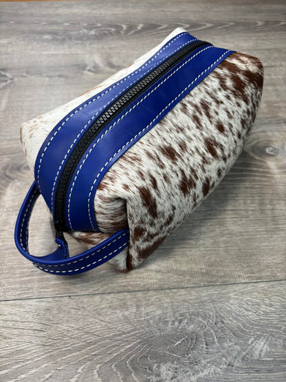Travel Bag brown and white hair on hide