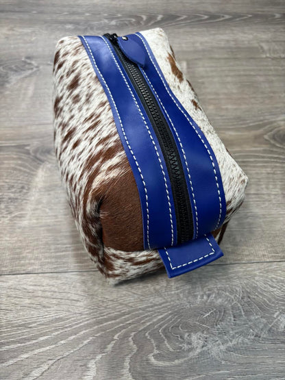 Travel Bag brown and white hair on hide