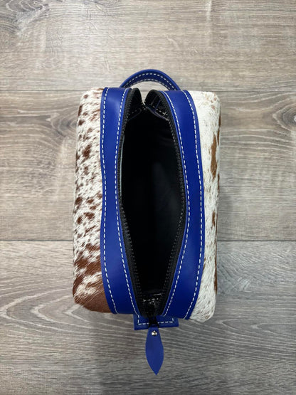 Travel Bag brown and white hair on hide