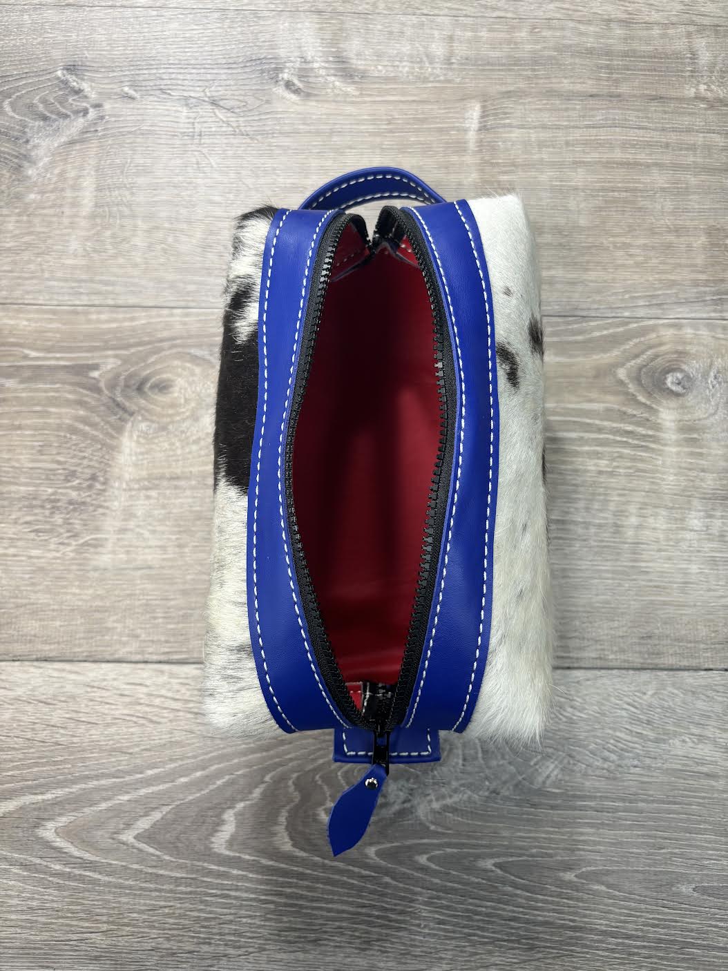 Travel Bag black and white hair on hide