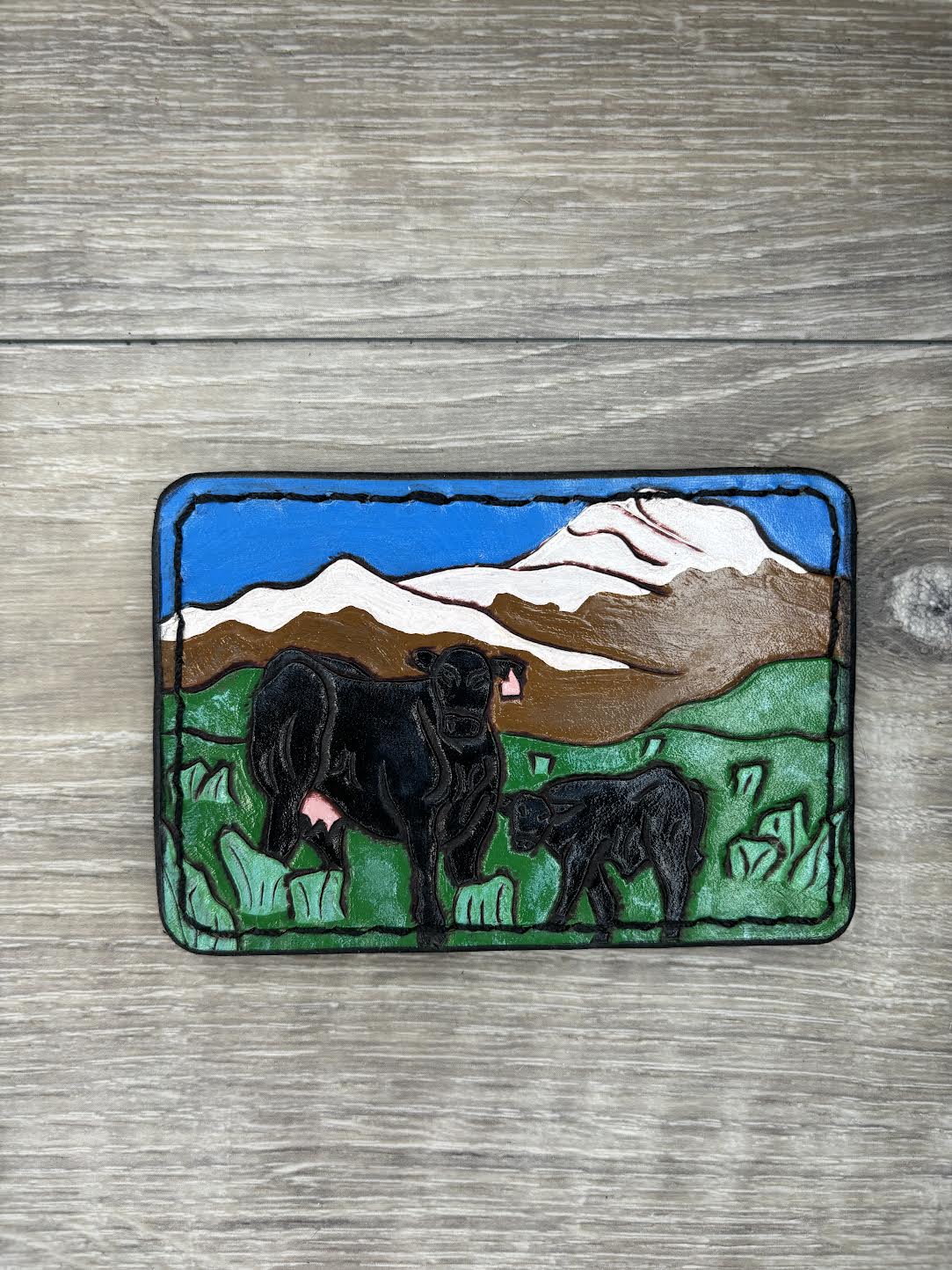 Minimalist Wallet - Tooled cow