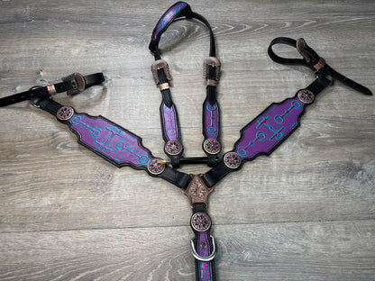 Bits headstall and breastcollar set