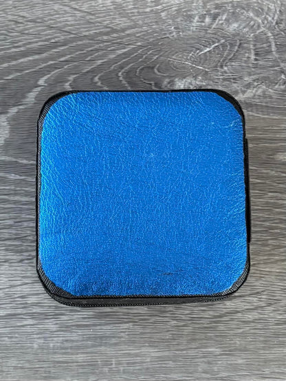 Jewelry box with metallic blue