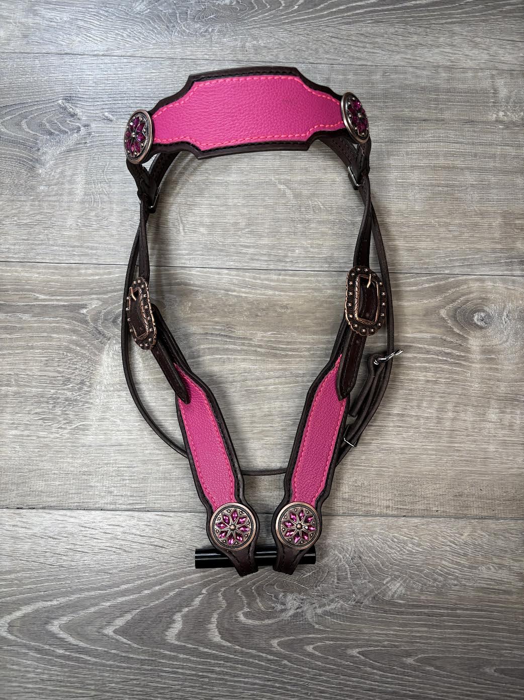 Hot pink browband headstall