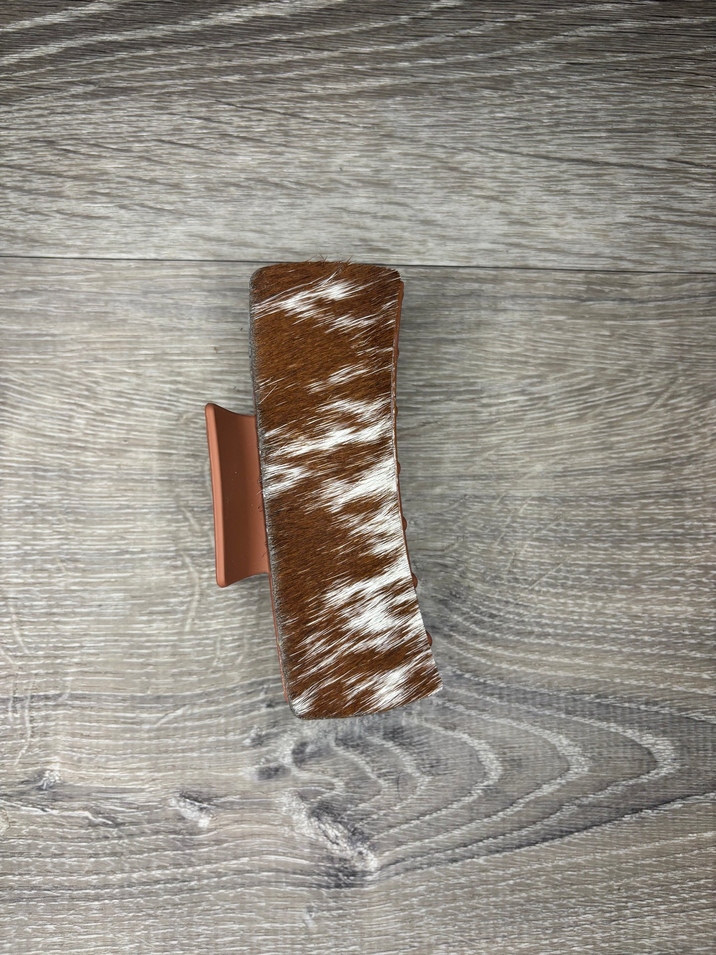 Claw Clip Brown and White Hair on Hide