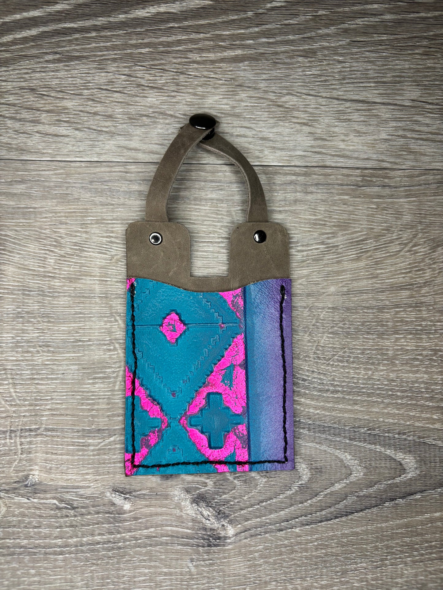 Boot Wallet - Rio Navajo Diamond on Grey