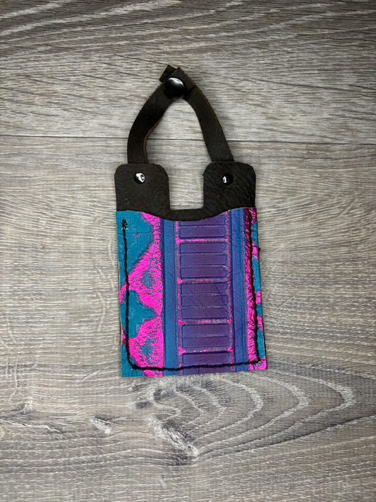 Boot Wallet - Rio Navajo purple columns on Brown