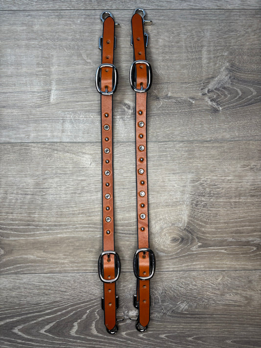 Wither strap- saddle tan with clear crystals and spots