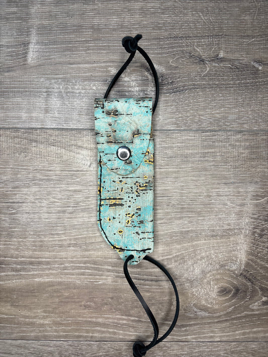 Hoof pick holder- blue and gold driftwood