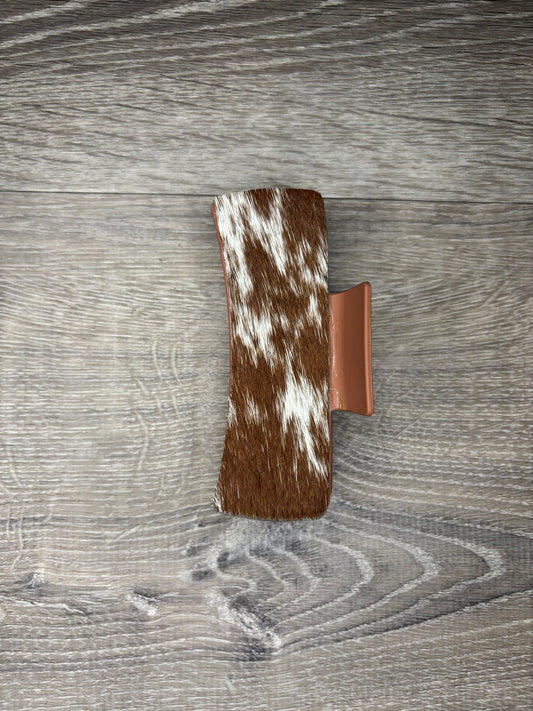 Claw Clip Brown and White Hair on Hide