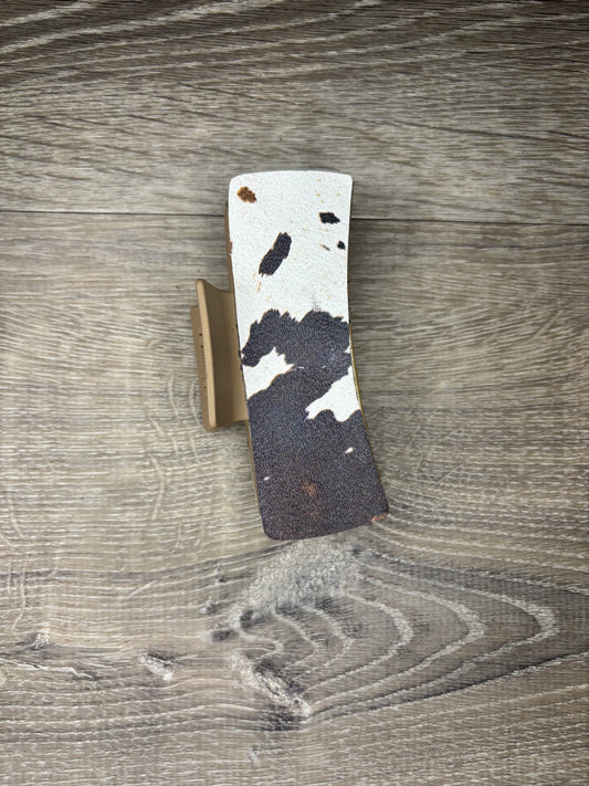 Claw Clip Printed Cowhide