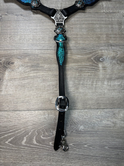 Shattered transition headstall and breastcollar set